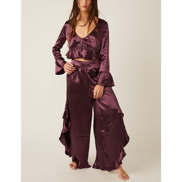 FREE PEOPLE Chasing Love Sleep Set / Precious Wine - Picture 2 of 7